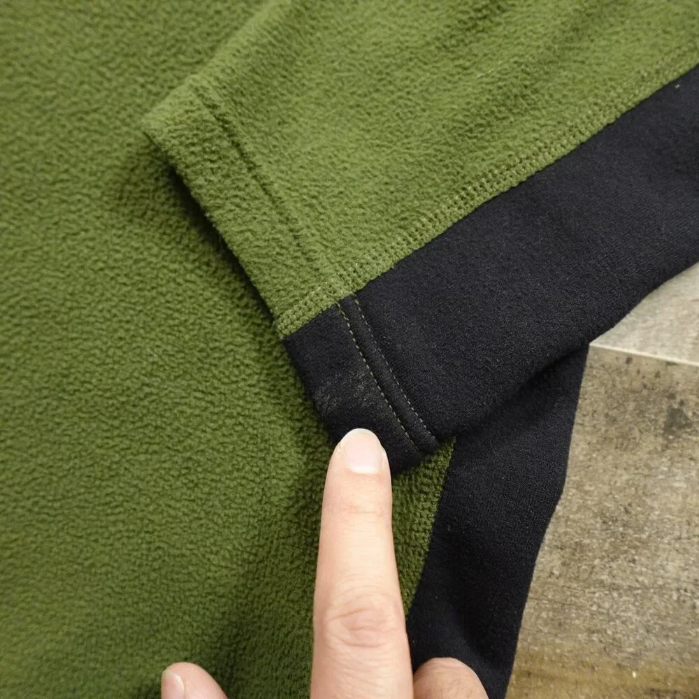 The North Face Polartec Quarter Zip Fleece Men’s Large Green Outdoor‎ Pullover